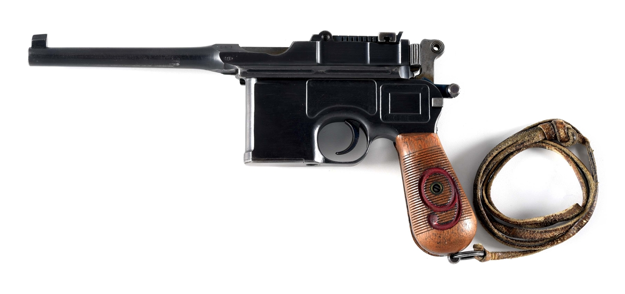 (C) MAUSER C96 "RED 9" SEMI-AUTOMATIC PISTOL WITH STOCK HOLSTER.