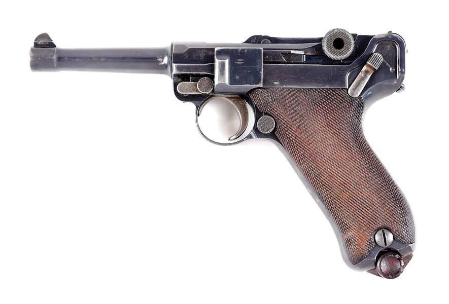 (C) DESIRABLE GERMAN PRE-WORLD WAR I UNIT MARKED DWM FIRST ISSUE MODEL 1908 LUGER SEMI-AUTOMATIC PISTOL.