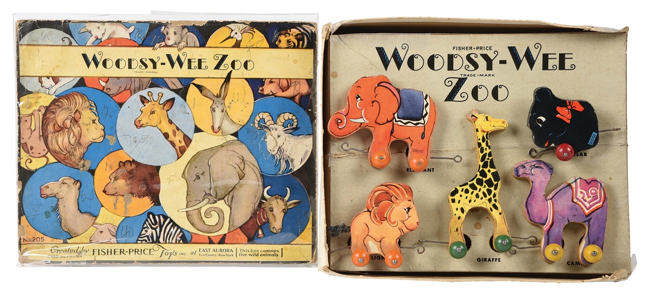 1931 FISHER PRICE WOODSY-WEE ZOO SET.