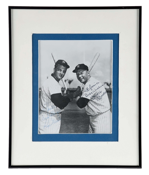 AUTOGRAPHED PHOTO OF MICKEY MANTLE AND ROGER MARIS.