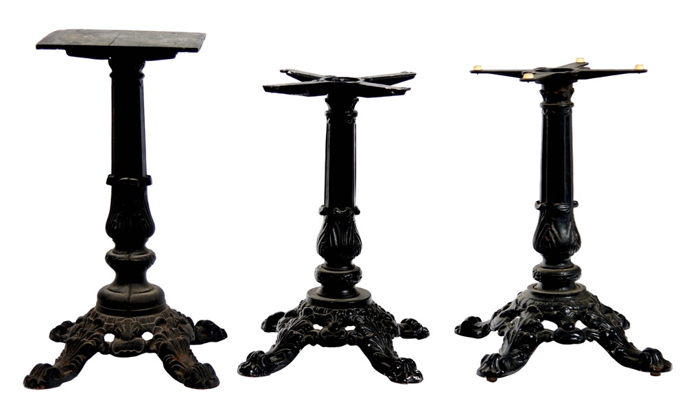 LOT OF 3: CAST-IRON STANDS.
