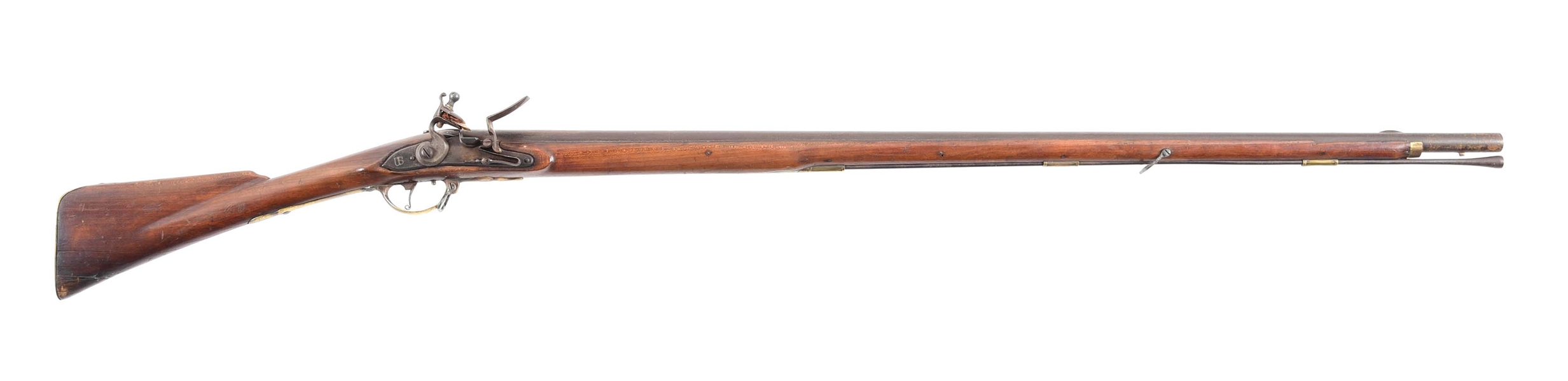 (A) "US" SURCHARGED AMERICAN RE-STOCKED DUTCH FLINTLOCK MUSKET.