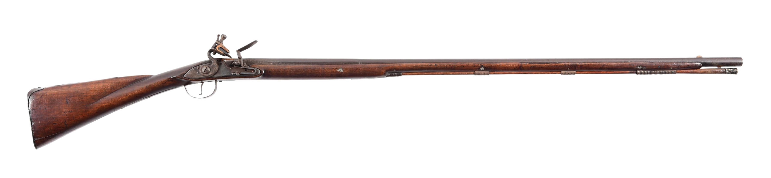 (A) AMERICAN STOCKED FLINTLOCK FUSIL WITH FRENCH PARTS.