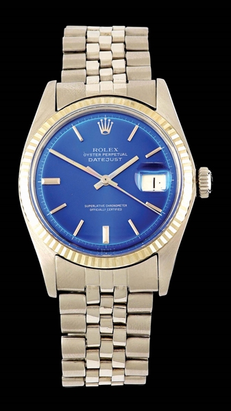 GENTS VINTAGE ROLEX OYSTER PERPETUAL DATEJUST WATCH, REF. 1601. 