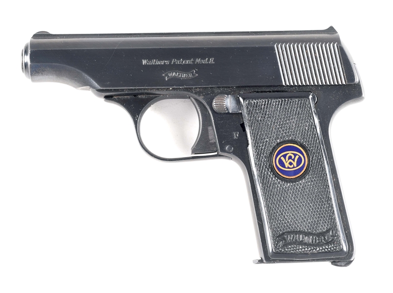 (C) WALTHER MODEL 8 SEMI AUTOMATIC POCKET PISTOL WITH CAPTURE PAPERS.