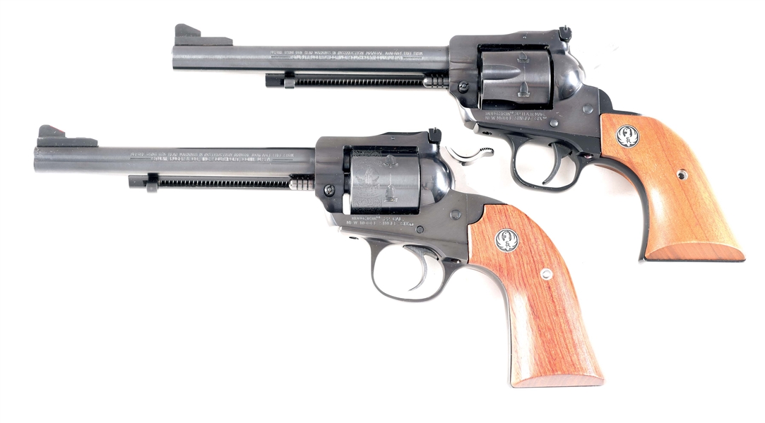 (M) LOT OF 2: RUGER NEW MODEL SINGLE SIX & SINGLE SIX BISLEY MODEL SINGLE ACTION REVOLVERS.