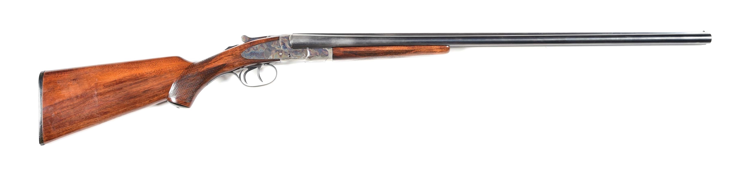 (C) L.C. SMITH FEATHERWEIGHT FIELD GRADE 20 BORE SIDE BY SIDE SHOTGUN.