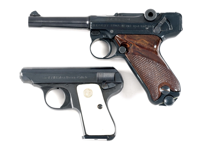 (C) LOT OF 2: ERMA KGP-68A AND GALESI 503/B SEMI AUTOMATIC PISTOLS.