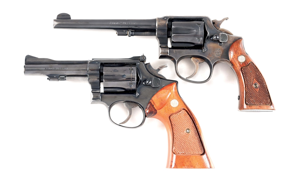 (C) LOT OF 2: SMITH & WESSON MODEL OF 1905 AND 18-3 DOUBLE ACTION REVOLVERS.