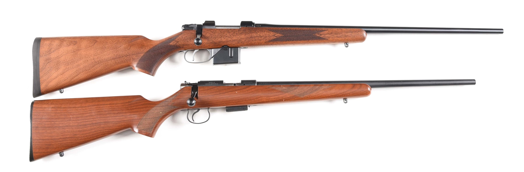 (M) LOT OF 2: CZ 527 AND 455 BOLT ACTION RIFLES.