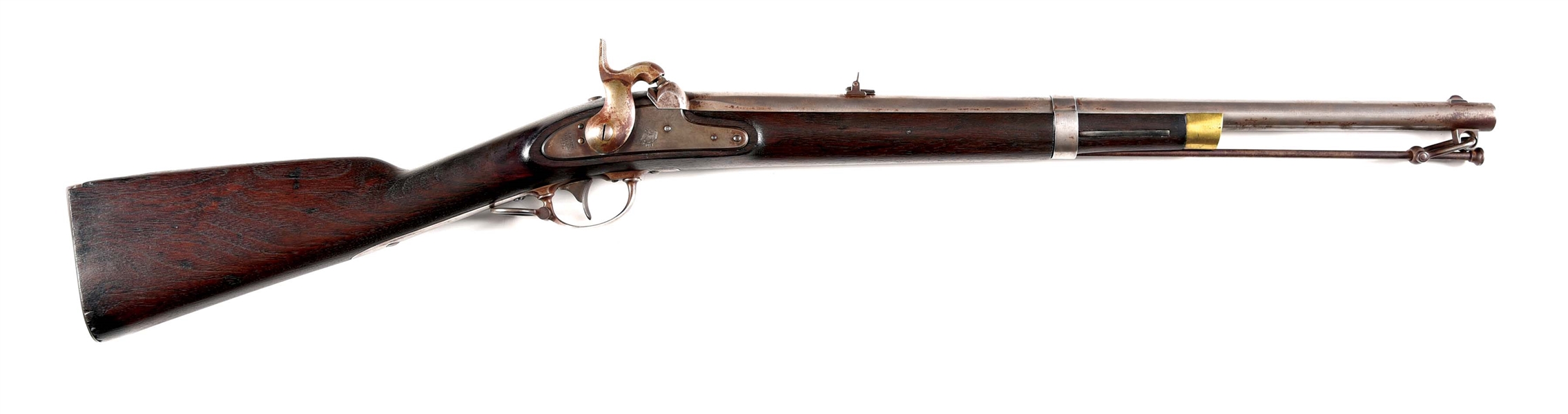 (A) RARE AND DESIRABLE US SPRINGFIELD MODEL 1855 PERCUSSION CAVALRY CARBINE DATED 1855.