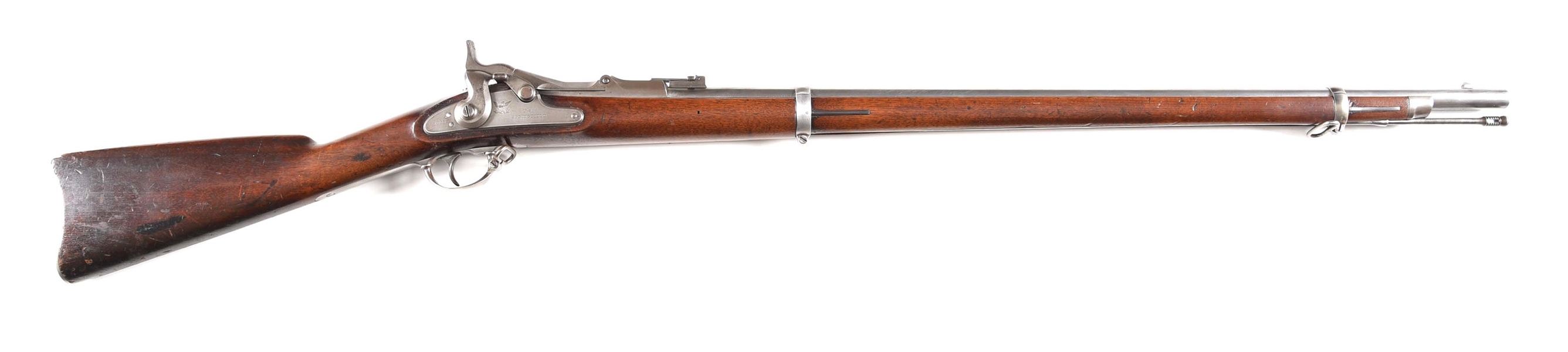 (A) US SPRINGFIELD MODEL 1868 TRAPDOOR RIFLE DATED 1869.