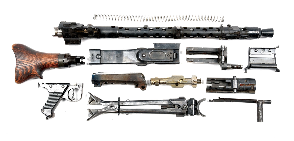 GERMAN MG-34 MACHINE GUN PARTS KIT WITH ROBUST RECEIVER PIECES ABLE TO BE REWELDED.