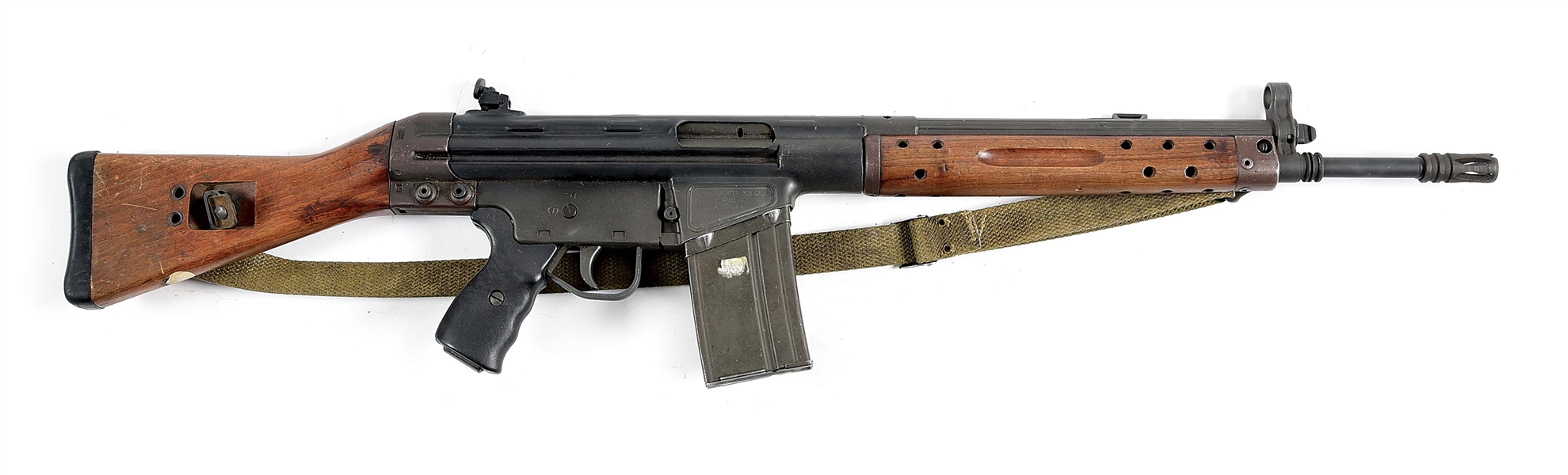 (C) CENTURY ARMS CETME SEMI-AUTOMATIC RIFLE WITH ACCESSORIES.