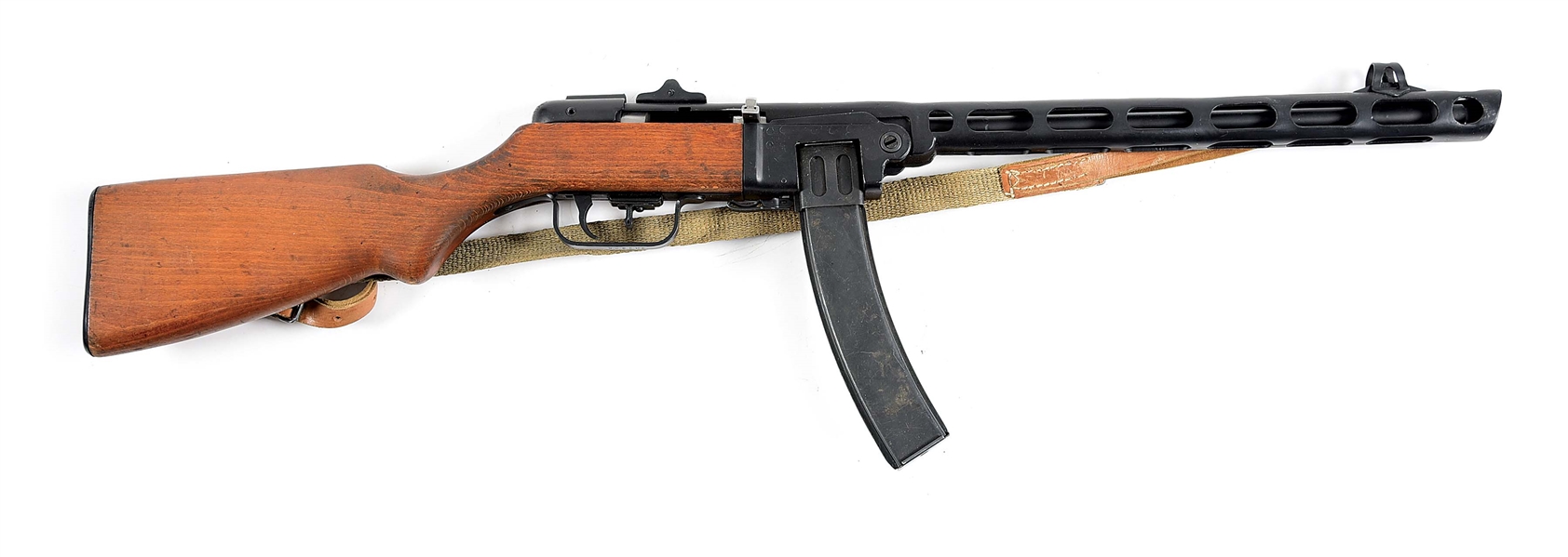 (C) MK GUN MODS PPSH-41 SEMI-AUTOMATIC RIFLE WITH ACCESSORIES.