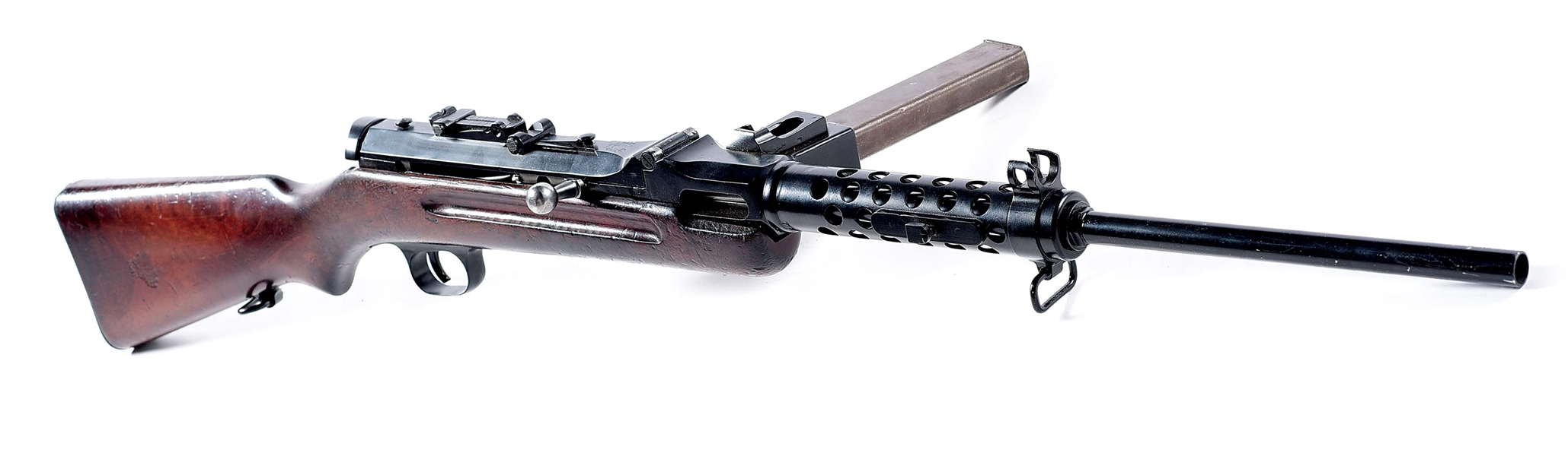 (M) MK GUN MODS STEYR SOLOTHURN MP-34O SEMI-AUTOMATIC RIFLE WITH ACCESSORIES.