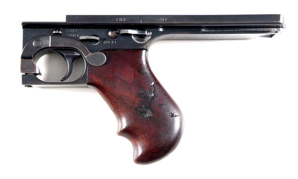 ORIGINAL COLT THOMPSON 1921 MACHINE GUN COMPLETE LOWER HANDGRIP AND FRAME ASSEMBLY. 