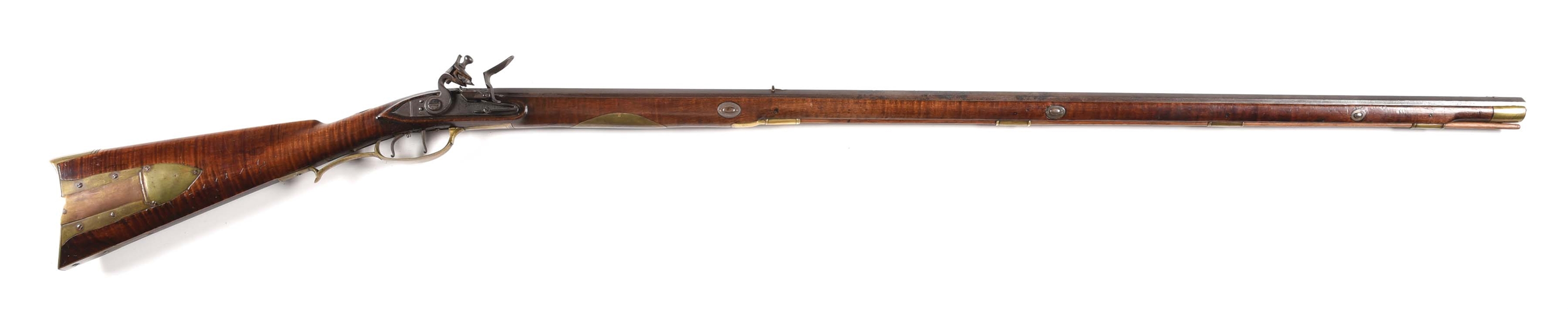 (A) UNSIGNED ATTRIBUTED VIRGINIA FLINTLOCK RIFLE.