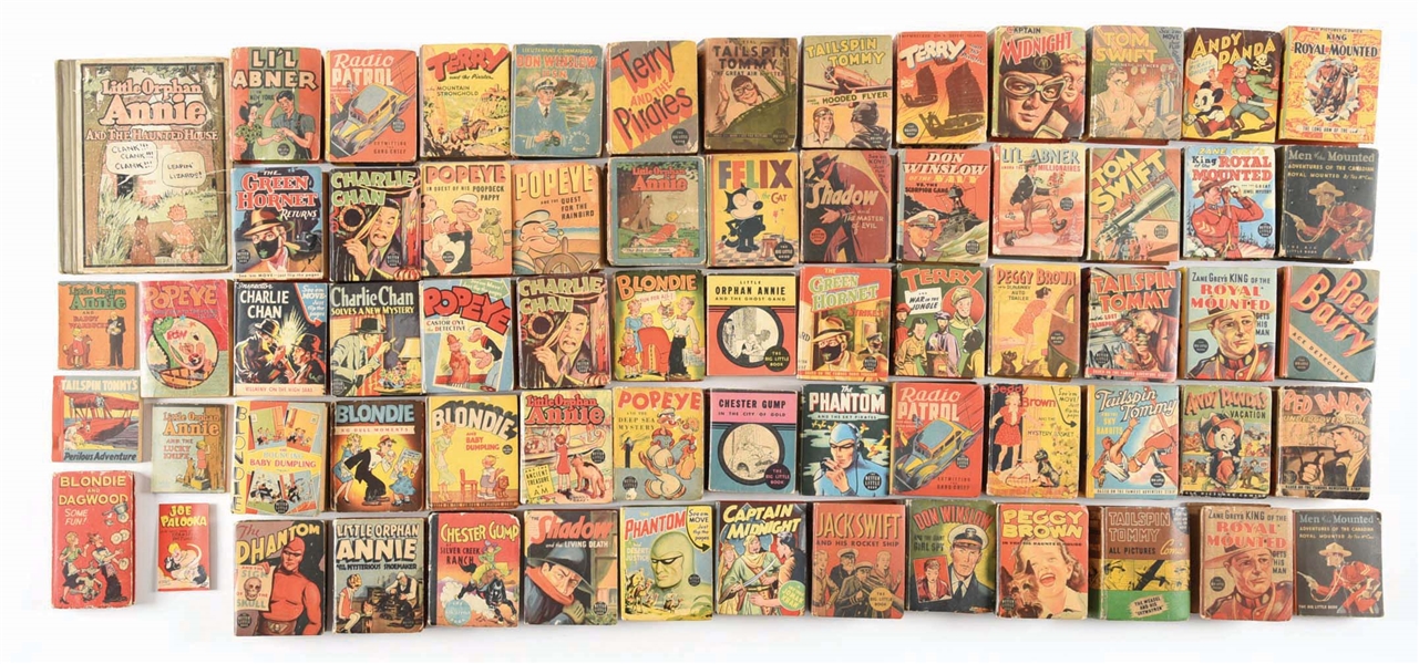 LARGE LOT COLLECTION OF OVER 60 MOSTLY BIG LITTLE BOOKS.