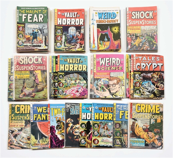 APPROXIMATELY 43 VARIOUS CRIME, SUSPENSE, MYSTERY AND FEAR COMIC BOOK MAGAZINES.