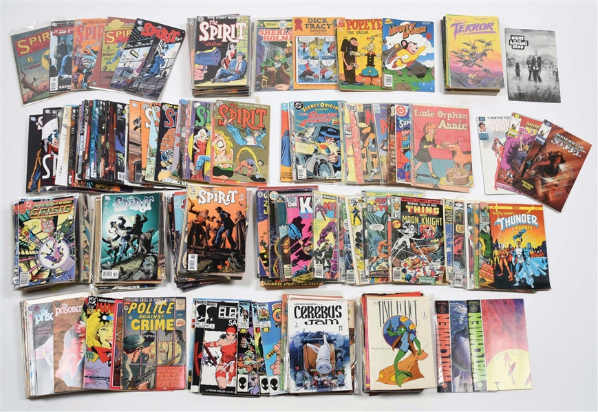 APPROXIMATELY 200 OR MORE VARIOUS COMIC BOOKS INCLUDING DC, MARVEL AND OTHERS.