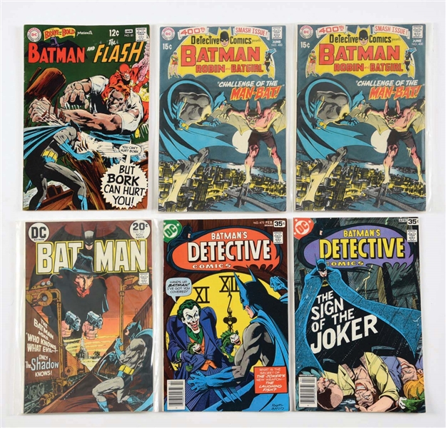 LOT OF 6: DC BATMAN COMIC BOOKS.
