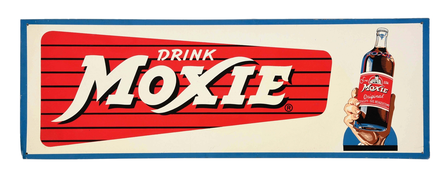 TIN MOXIE SODA SIGN.