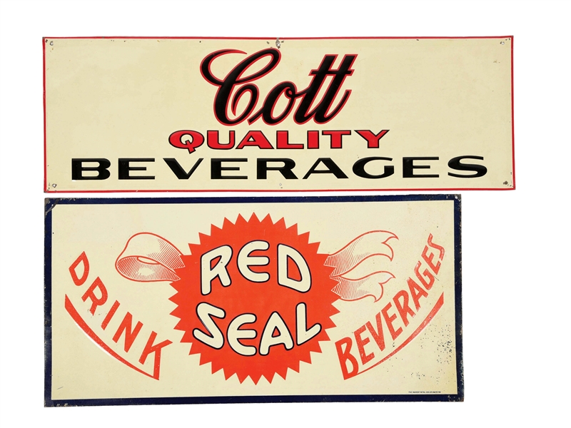 LOT OF 2: SOFT DRINK SIGNS.