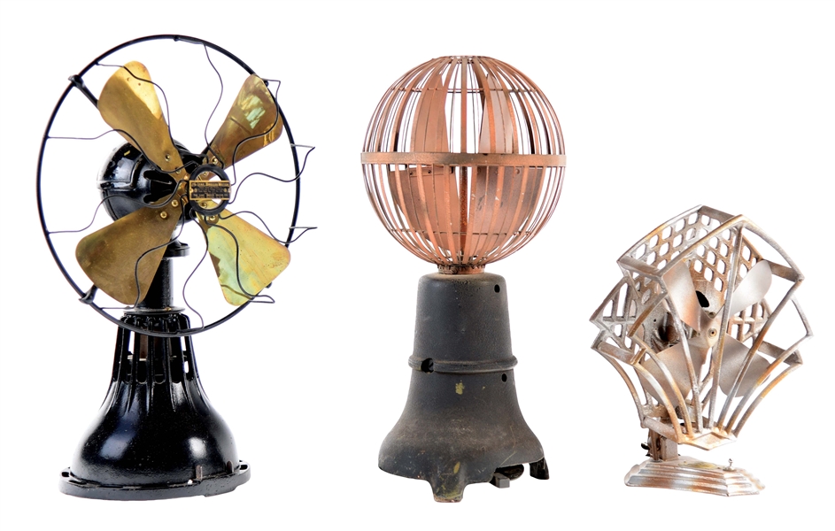 LOT OF 3: EARLY ELECTRIC FANS.