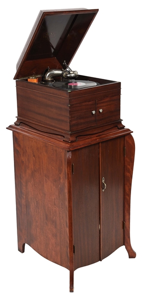 VICTOR PHONOGRAPH WITH ORIGINAL STAND.