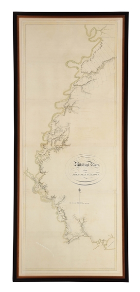 DES BARRES MAP OF THE "MISSISSIPPI RIVER FROM IBERVILLE TO YAZOUS" 1779