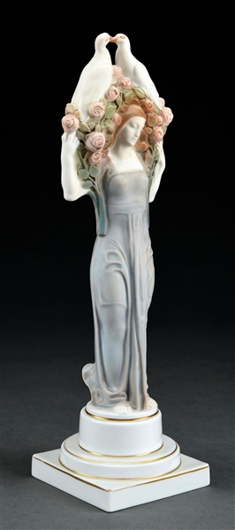 ROSENTHAL RARE  PORCELAIN WOMAN WITH DOVES.