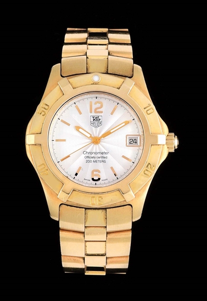 18K GOLD TAG HEUER 2000 EXCLUSIVE AUTOMATIC CHRONOMETER WRISTWATCH WN1540 W/B&P.