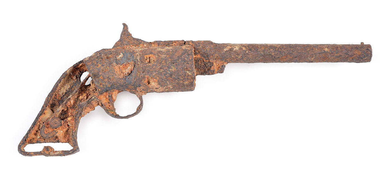 (A) LOADED RELIC SPRINGFIELD ARMS CO. WARNER PATENT REVOLVER RECOVERED FROM HARPERS FERRY, WEST VIRGINIA