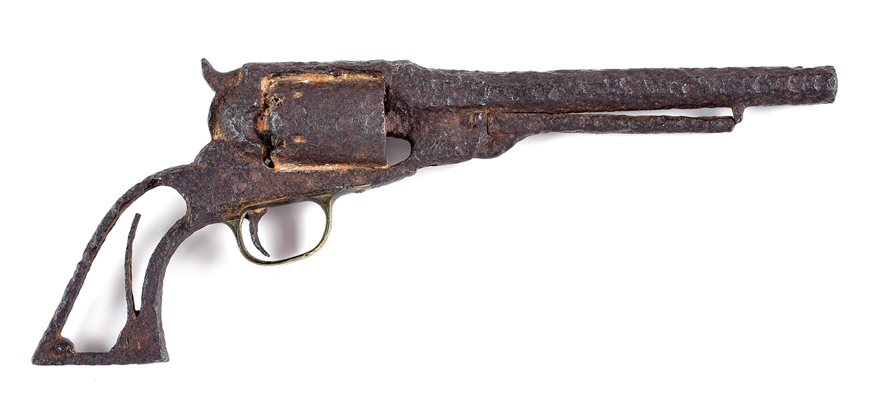 (A) RELIC REMINGTON-BEALS MODEL 1858 PERCUSSION REVOLVER RECOVERED IN EAST TENNESSEE.