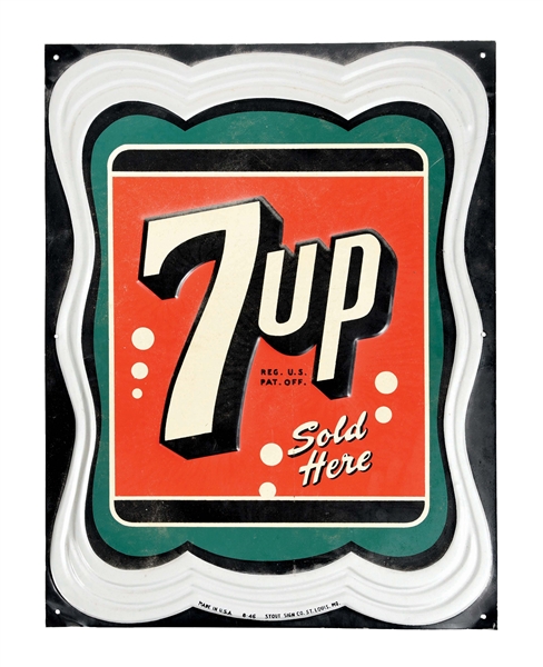 EMBOSSED 7UP SIGN.