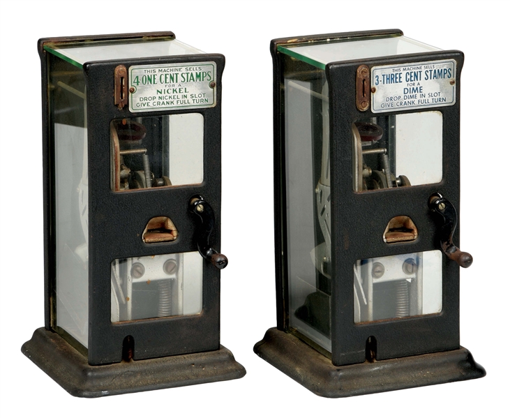 LOT OF 2: SCHERMACK STAMP VENDING MACHINES.