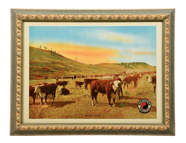 FRAMED NORTHERN PACIFIC MONTANA ROUNDUP.