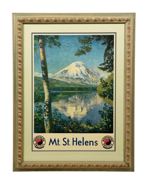 FRAMED NORTHERN PACIFIC MT. ST. HELENS.