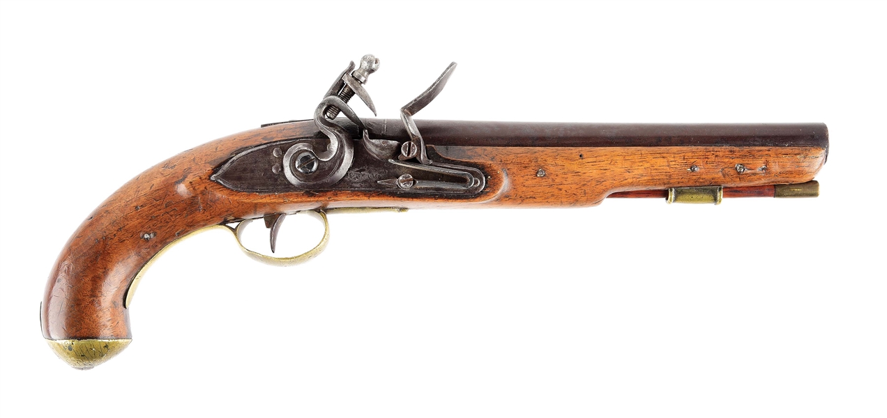 (A) WAR OF 1812 CANADIAN MILITIA OR "INDIAN" CONTRACT DRAGOON PISTOL BY MOXHAM. 