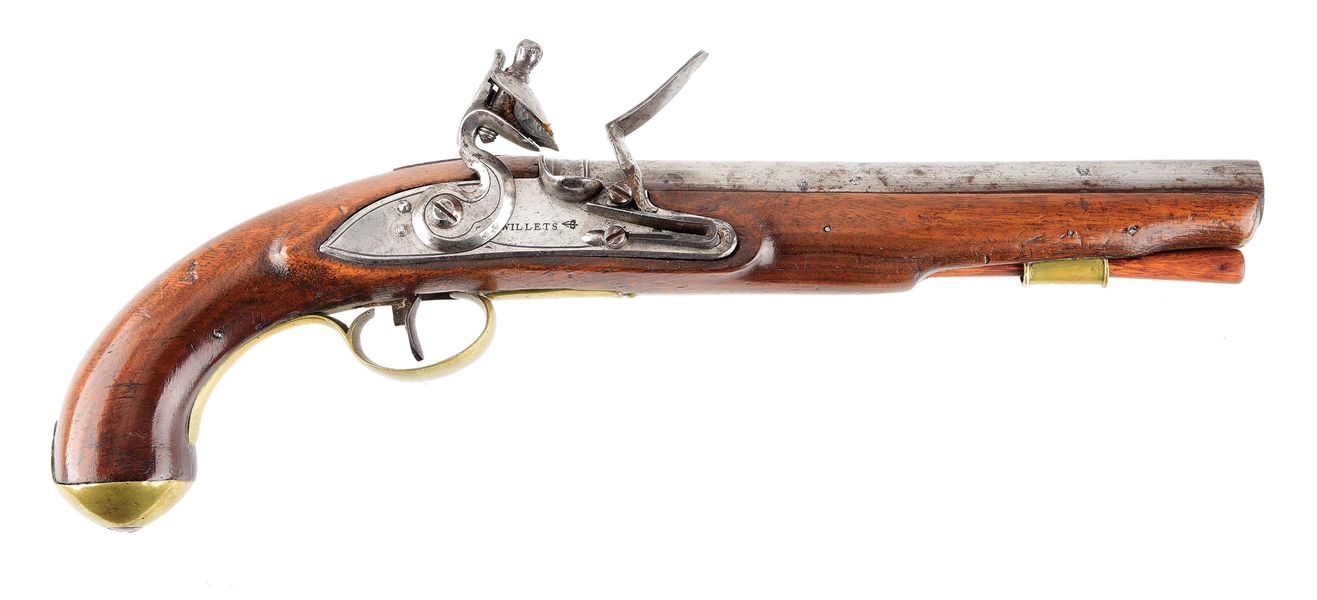 (A) WAR OF 1812 CANADIAN MILITIA OR "INDIAN" CONTRACT DRAGOON PISTOL BY WILLETS.
