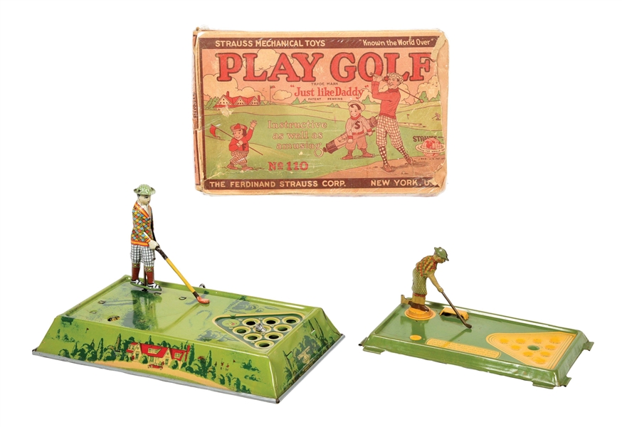 LOT OF 2: AMERICAN MADE TIN LITHO GOLF GAMES.