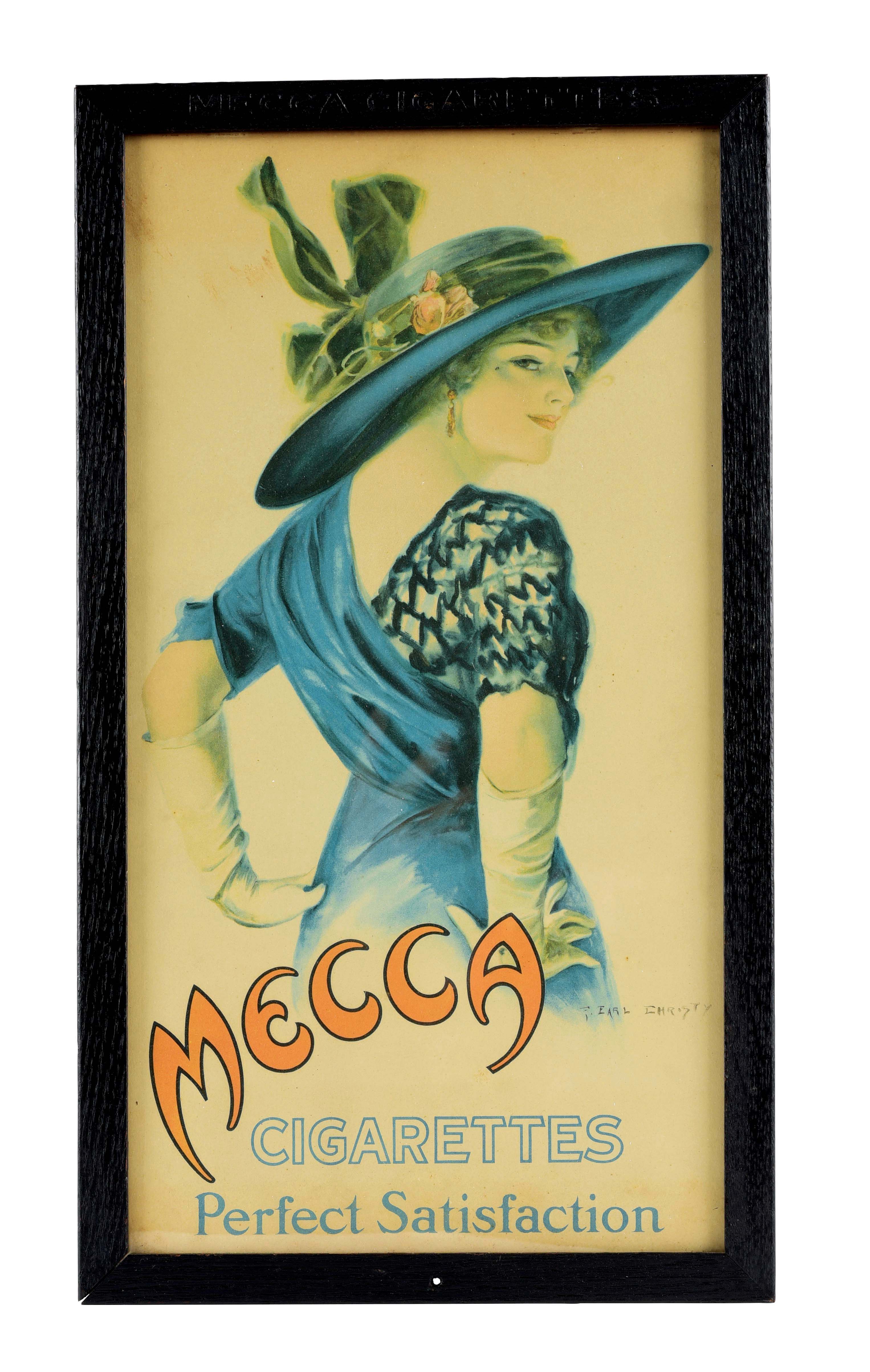 Lot Detail Early Cardboard Mecca Cigarette Advertisement 