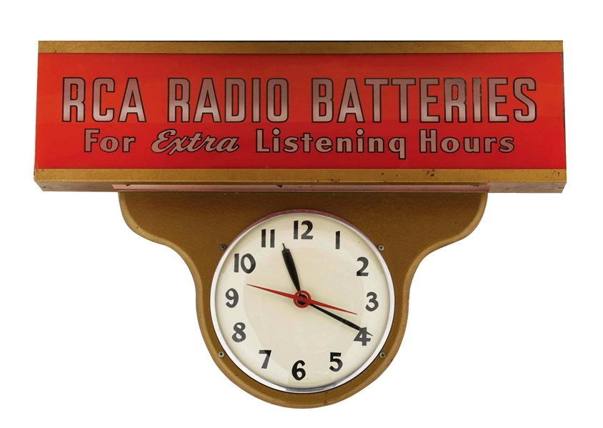 RCA RADIO BATTERIES ADVERTISING CLOCK.