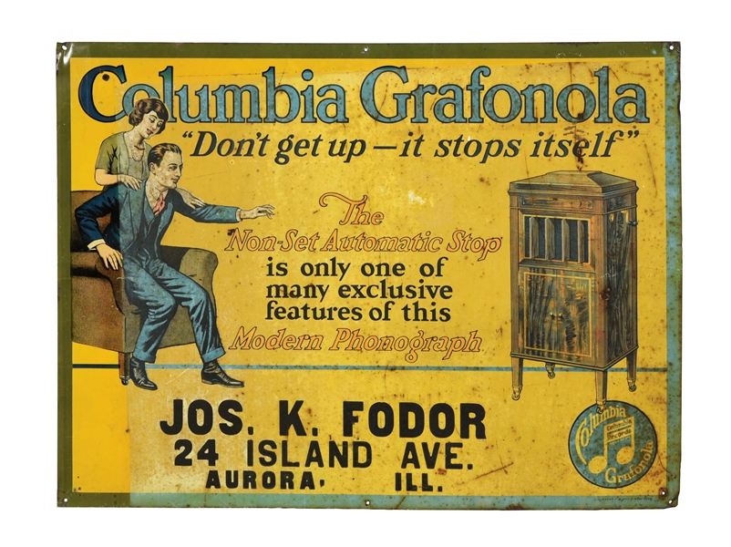 COLUMBIA GRAFONOLA SIGN.