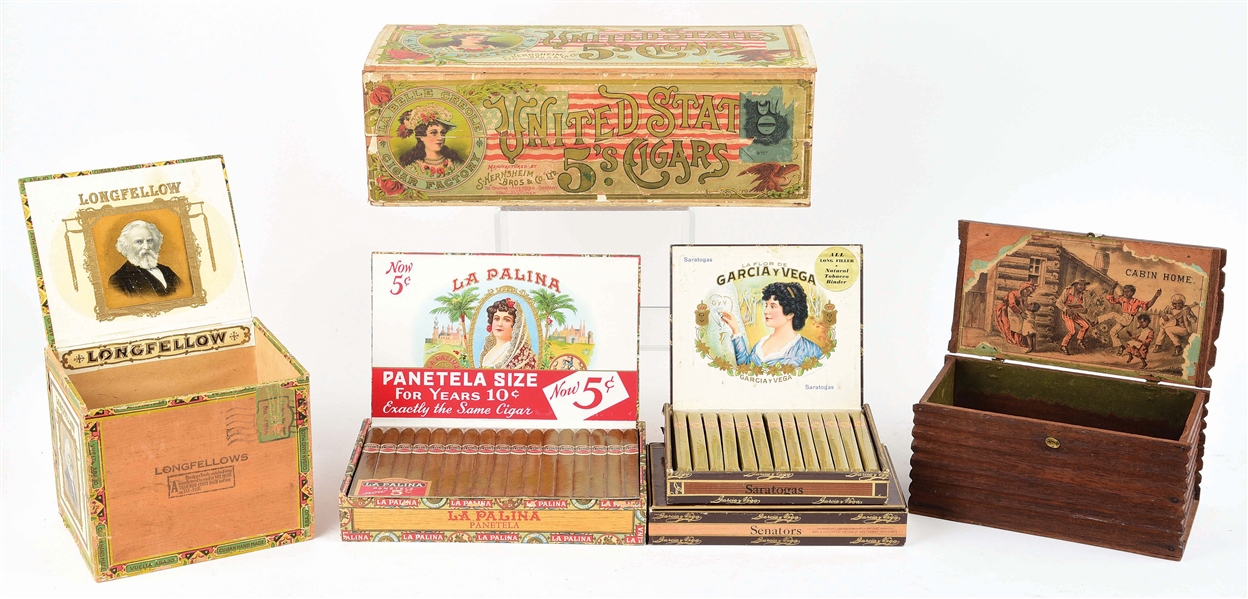 LOT OF 6: CIGAR BOXES.