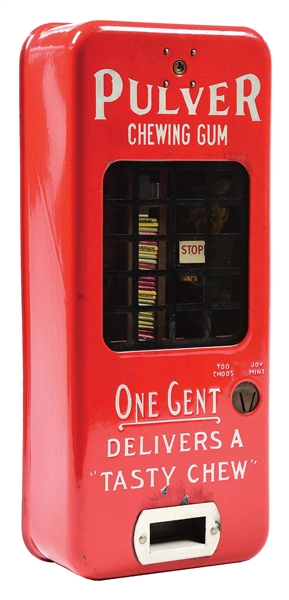 1¢ PULVER CHEWING GUM VENDING MACHINE.