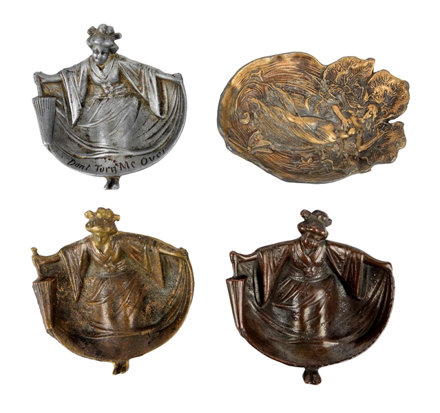 LOT OF 4: FIGURAL NAUGHTY ASHTRAYS. 