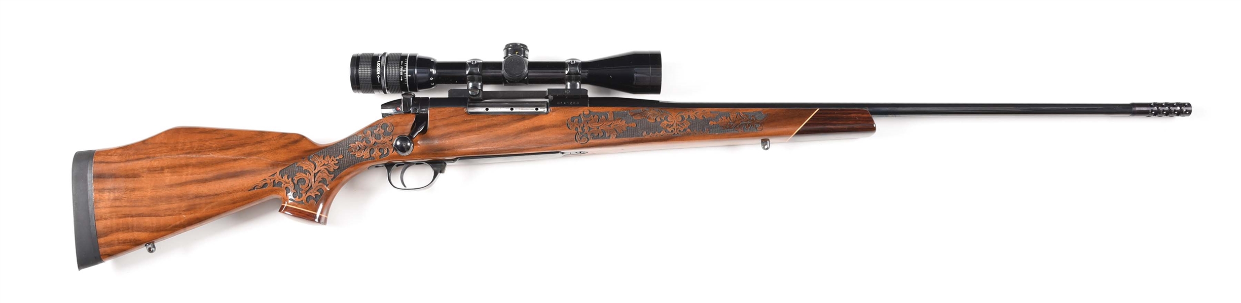 (M) WEATHERBY MARK V LAZER MARK .300 WEATHERBY MAGNUM BOLT ACTION RIFLE WITH WEATHERBY SCOPE.