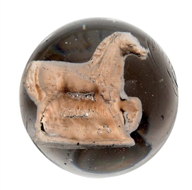 PRANCING HORSE SULFIDE MARBLE. 